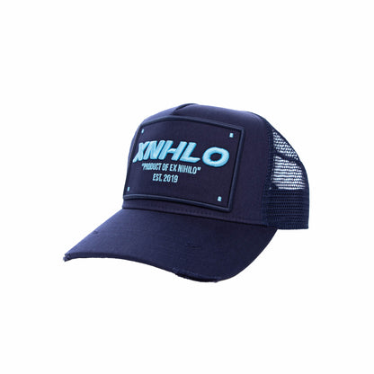 Ex Nihilo Box Logo Navy Trucker Hat